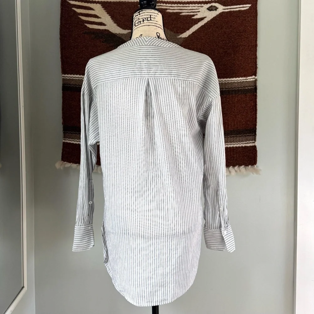 A.L.C. Laurie Silk and Cotton Striped Tunic Top - Picture 3 of 11